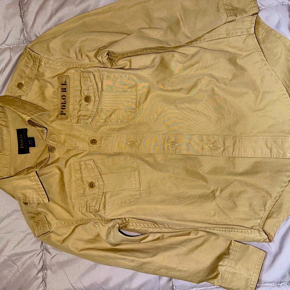 Tan polo button down